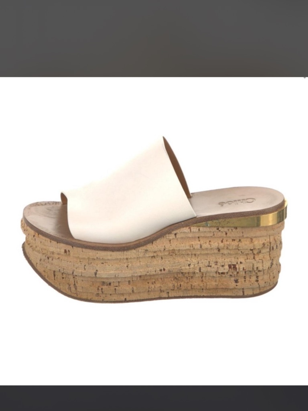 White Cork Platform Slide Sandal - Women's